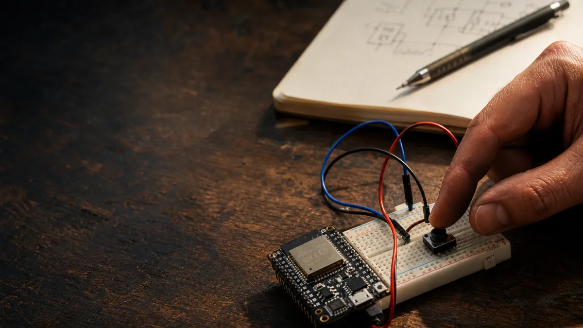 Bouton poussoir esp32 : guide de câblage et code arduino