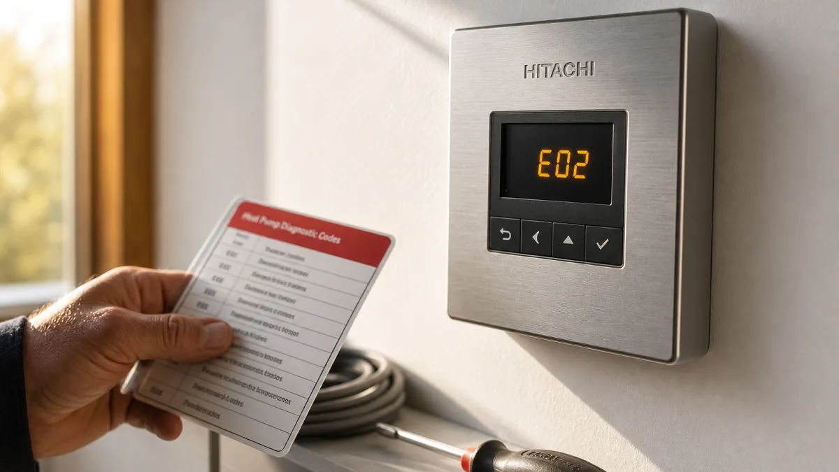 Liste complète des codes erreur Hitachi Yutaki et solutions